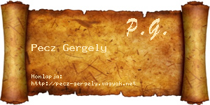 Pecz Gergely névjegykártya